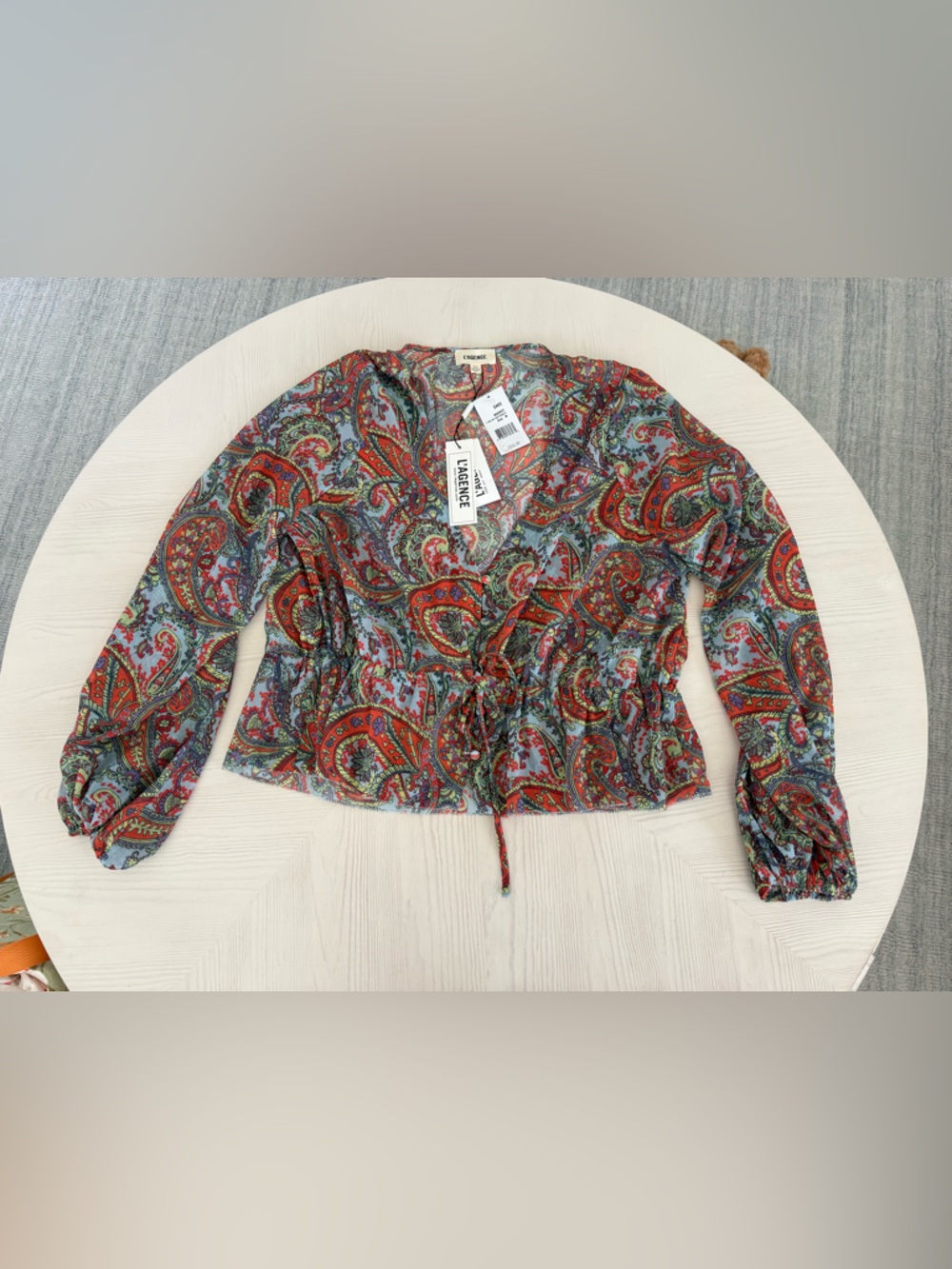 NWT L’Agence Paisley Long Sleeve Blouse